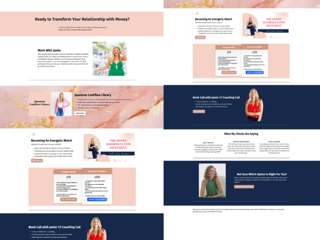 kajabi landing page design contract
